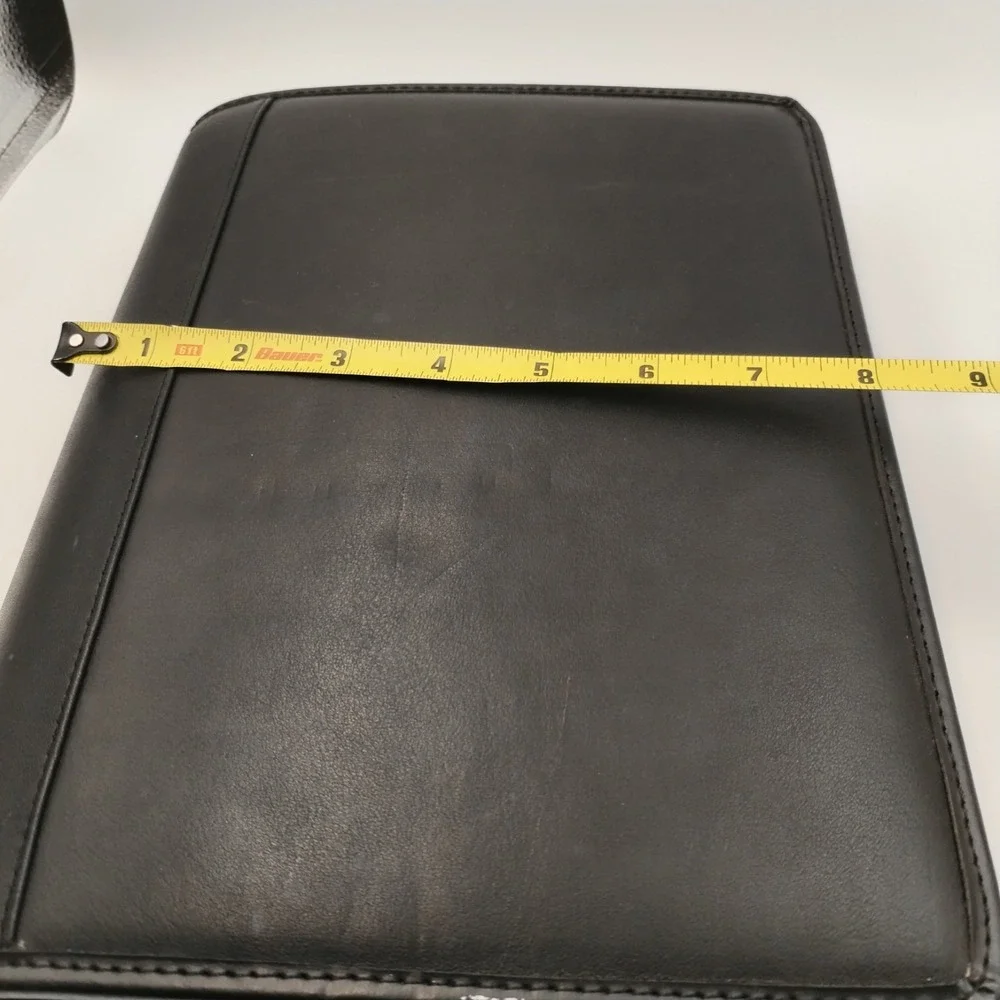 Franklin Planner‎ Classic Leather Zipper Binder 7 Ring Organizer Black 19624.498